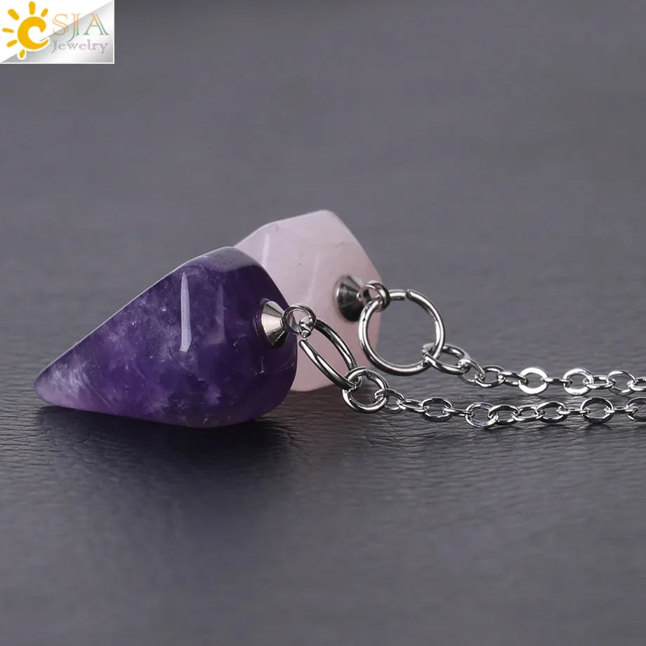 Reiki Pendulum | Small Size, Natural Stone Amulet
