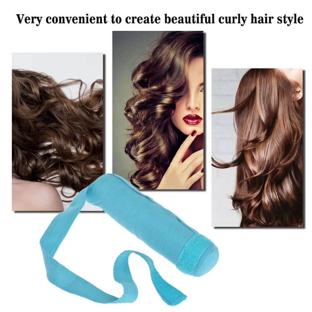 Foam Hair Rollers | 8pcs, Blue, Cotton