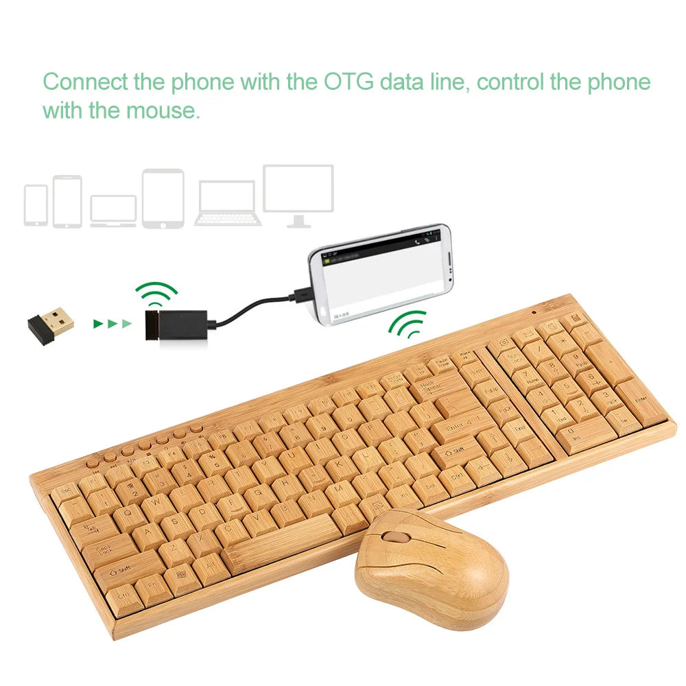 Bamboo Wireless Keyboard and Mouse Combo | Yellow