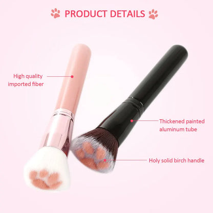 Makeup Brush | Soft Cat Paw Design, Black/Pink