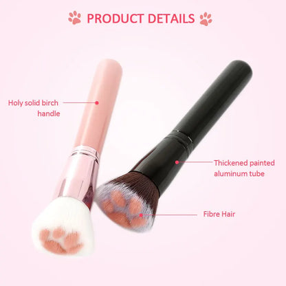 Makeup Brush | Soft Cat Paw Design, Black/Pink