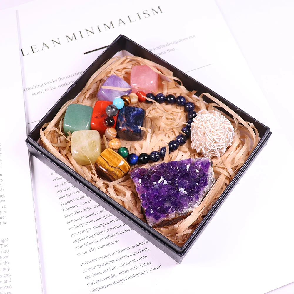 Crystal Quartz Seven Chakra Healing Gemstone Collection