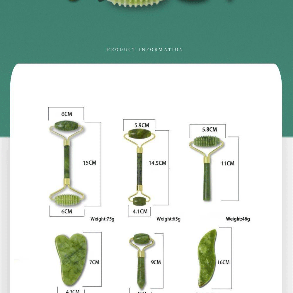 Jade Gua Sha Massage Tool | Double Head, Zinc Alloy