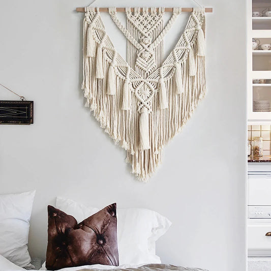 Macrame Wall Hanging Tapestry | Hand-Woven, Bohemian