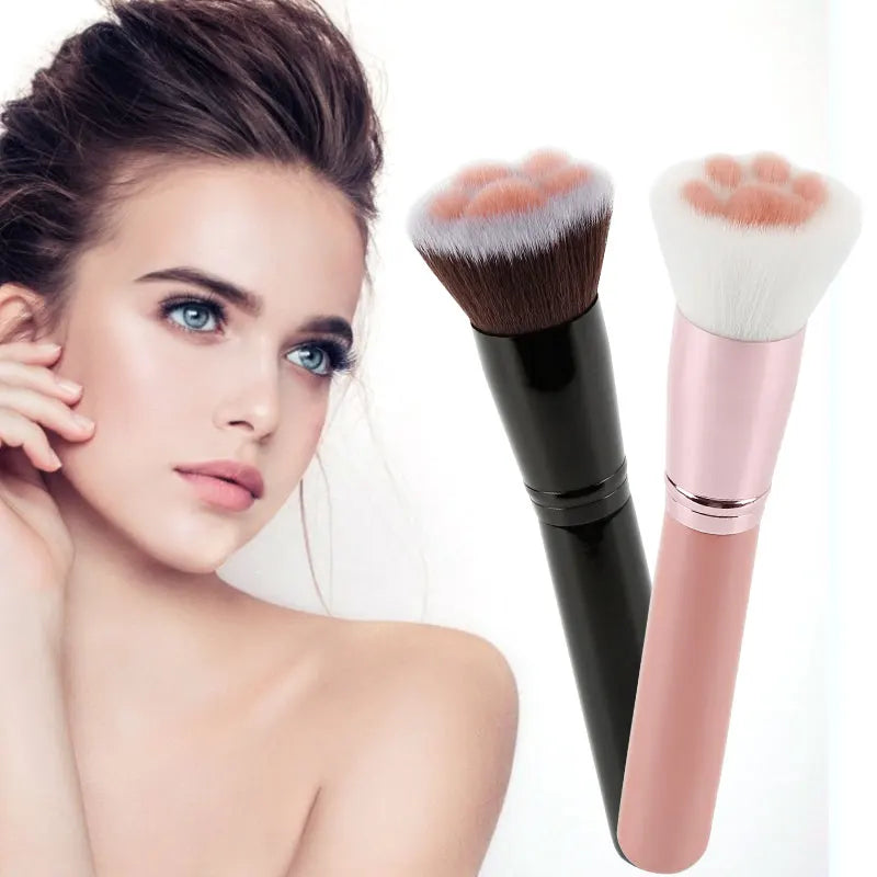 Makeup Brush | Soft Cat Paw Design, Black/Pink