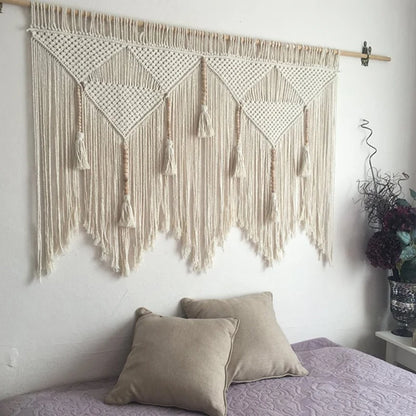 Cotton Macrame Wall Hanging | Gray, 100x120cm