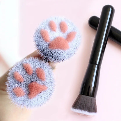 Makeup Brush | Soft Cat Paw Design, Black/Pink