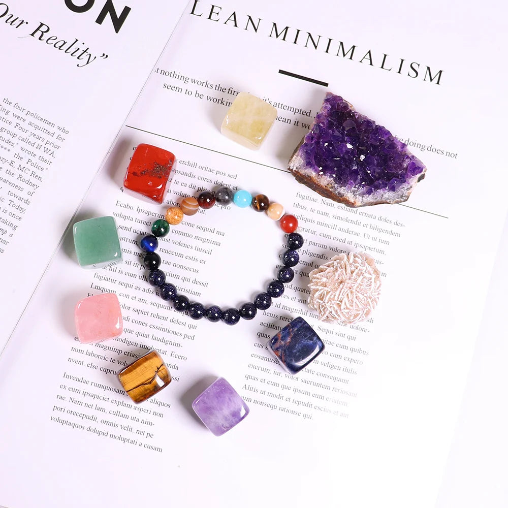Crystal Quartz Seven Chakra Healing Gemstone Collection