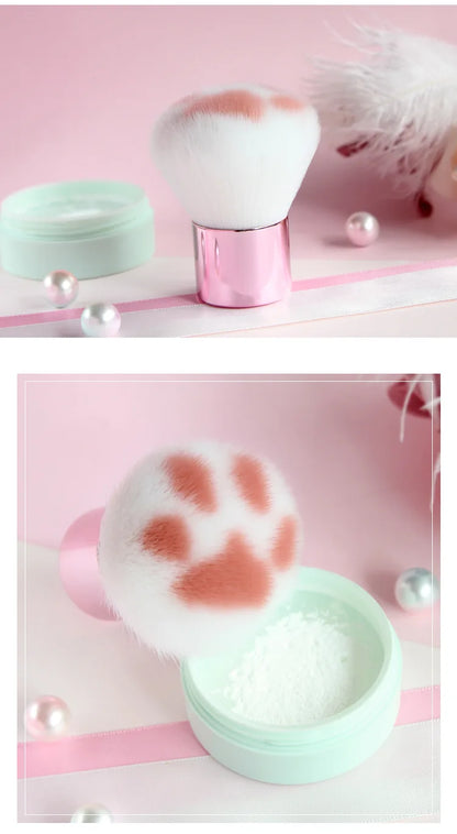 Makeup Brush | Soft Cat Paw Design, Black/Pink