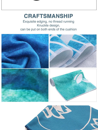 Microfiber Yoga Towel | 183x63cm, Non-Slip, Printed