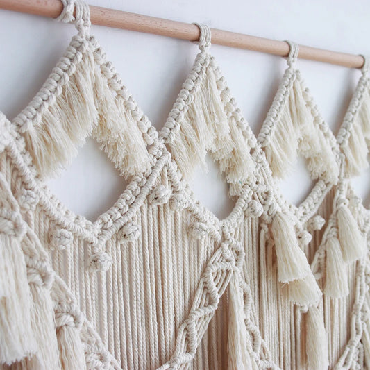 Cotton Macrame Tapestry | Large, Bohemian Wall Hanging