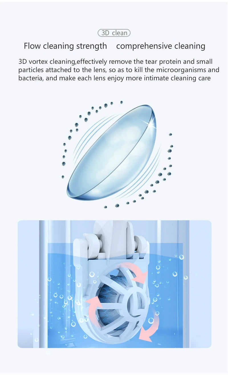 Ultrasonic Contact Lens Cleaner | Pink, Blue, Green, Silver