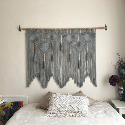 Cotton Macrame Wall Hanging | Gray, 100x120cm