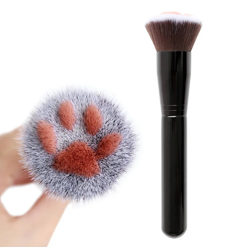 Makeup Brush | Soft Cat Paw Design, Black/Pink