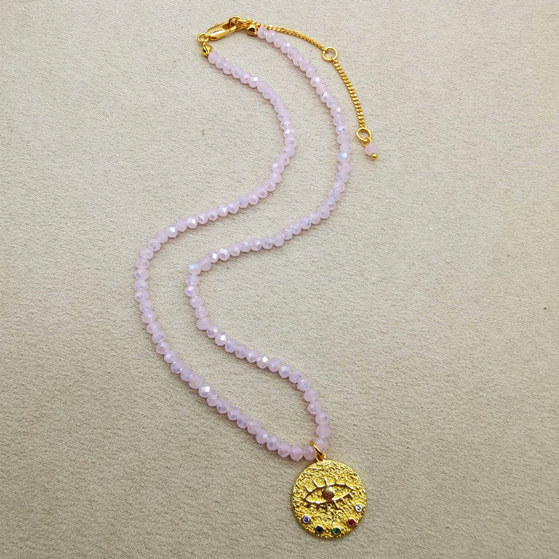 Pearl Necklace | Devil's Eye Inlaid Zircon