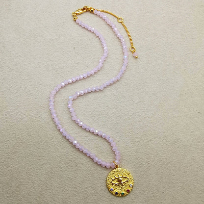 Pearl Necklace | Devil's Eye Inlaid Zircon