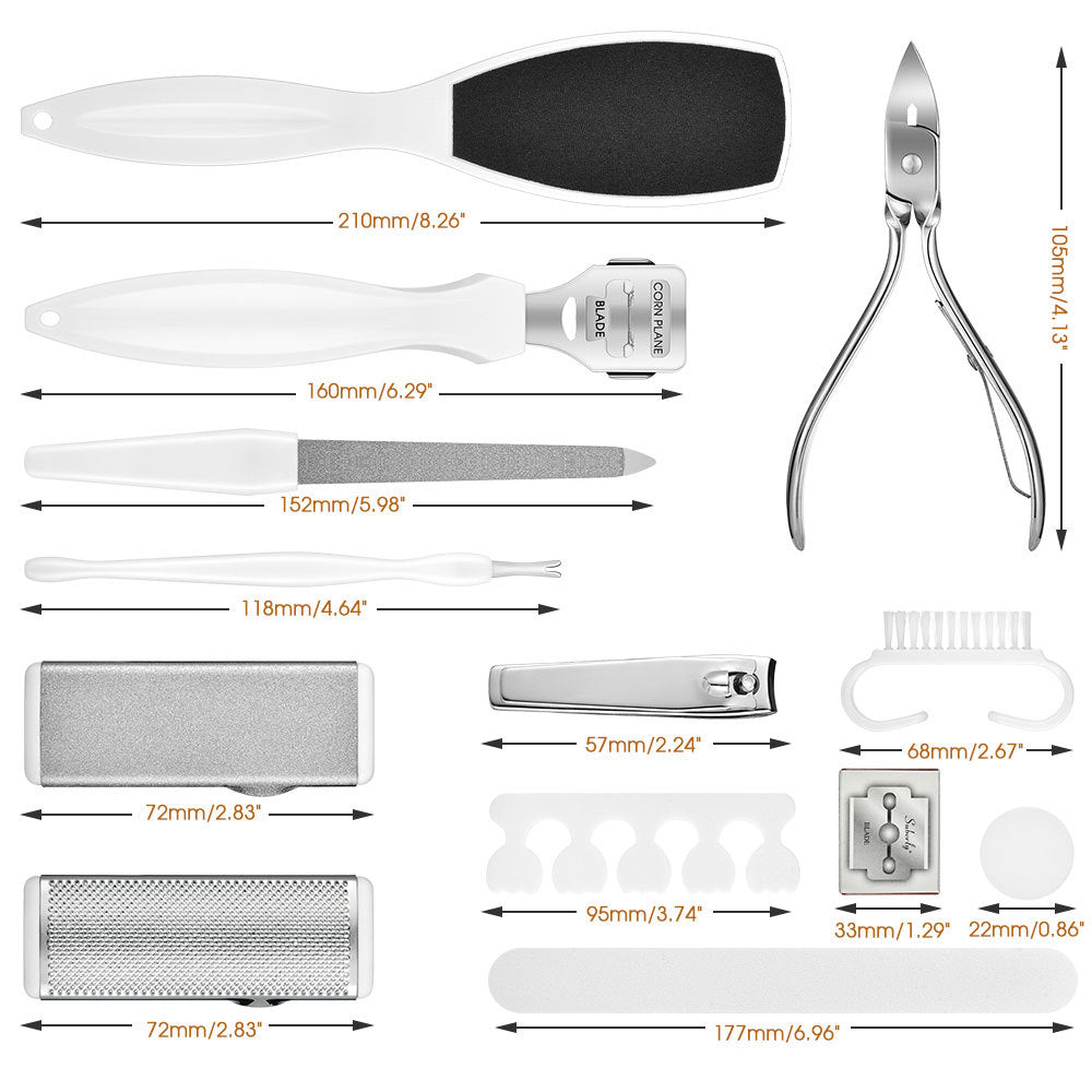 Foot Exfoliation Tool Set | 22-Piece, White