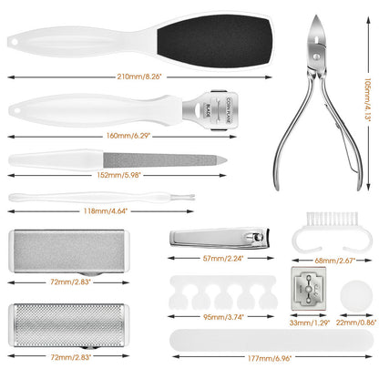 Foot Exfoliation Tool Set | 22-Piece, White
