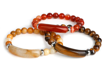 Agate Bracelet | Pink Crystal, 8mm, Women's