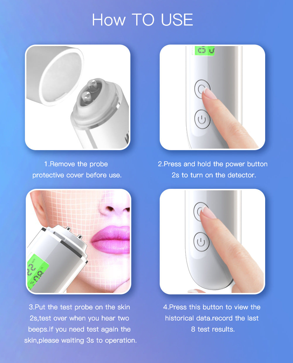 Digital Skin Moisture Tester | Analyzer with Fluorescent Pen