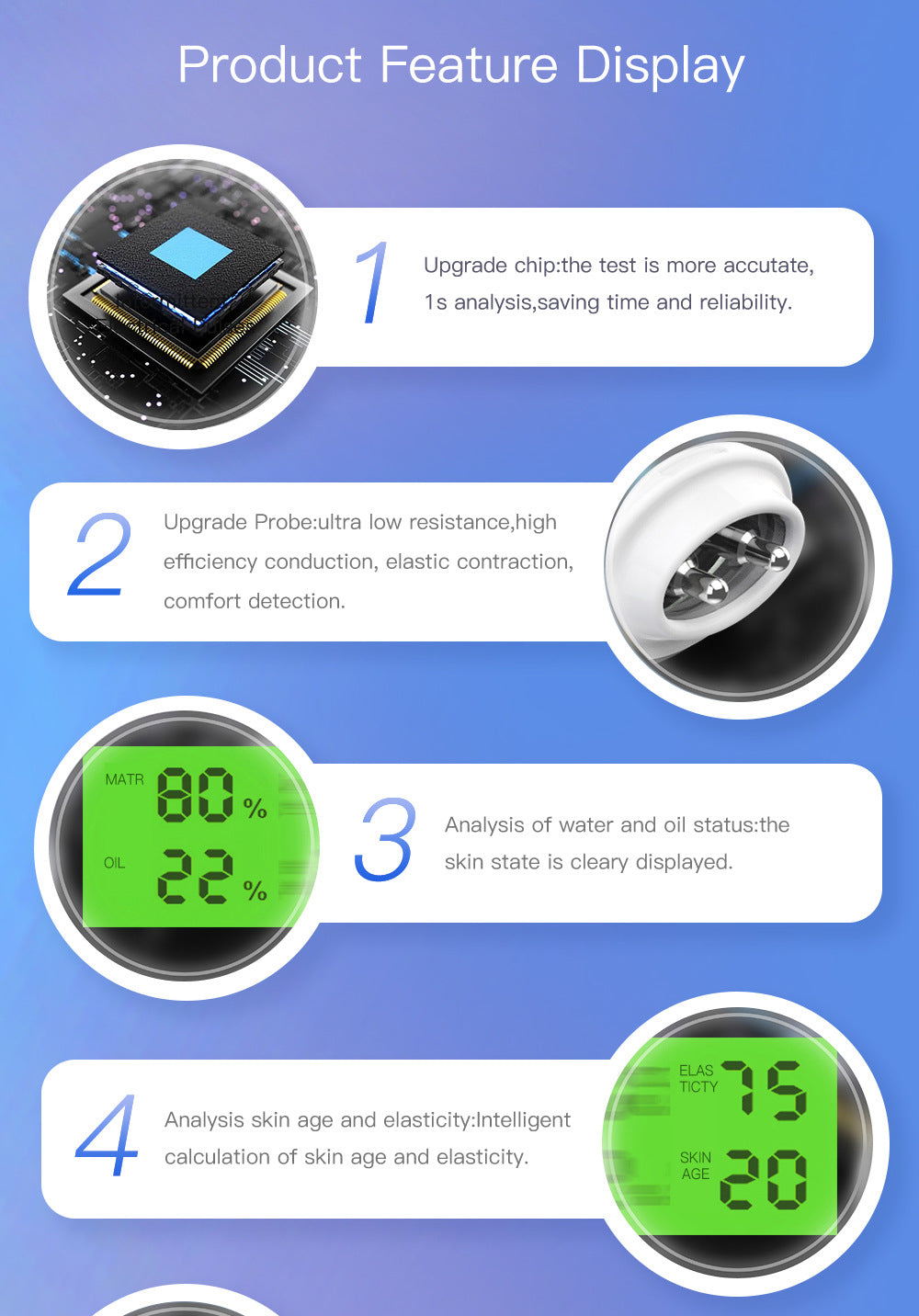 Digital Skin Moisture Tester | Analyzer with Fluorescent Pen