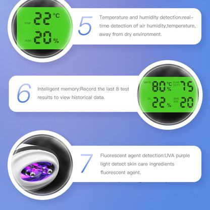 Digital Skin Moisture Tester | Analyzer with Fluorescent Pen