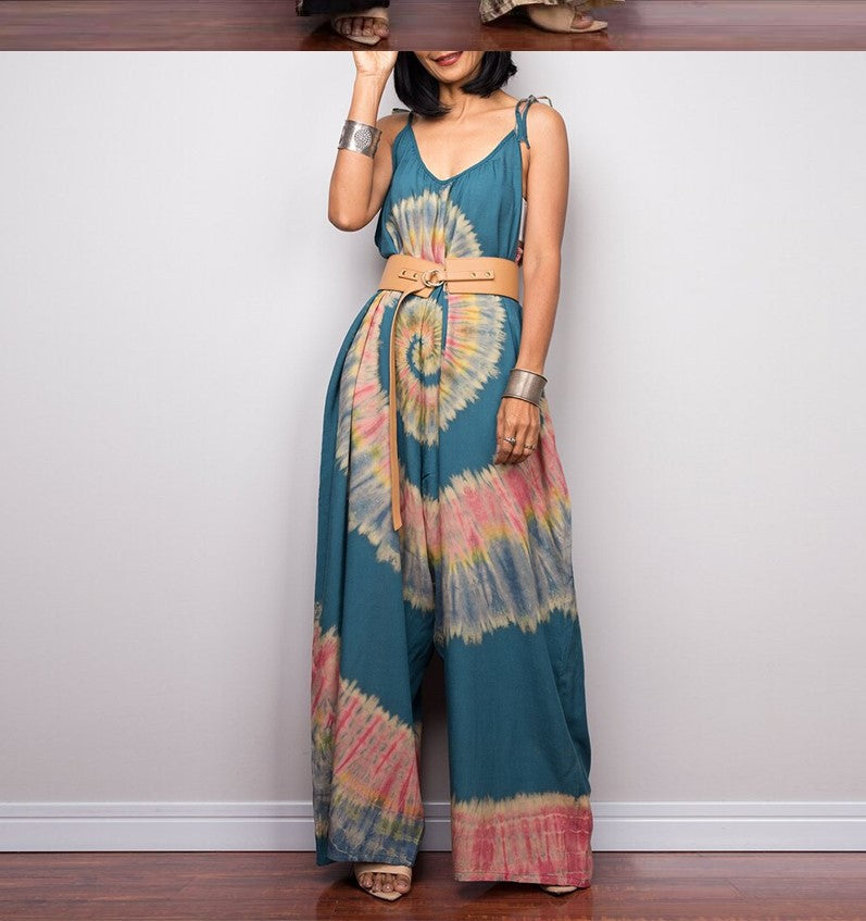 Polyester Jumpsuit | Long, Sleeveless, Loose Fit