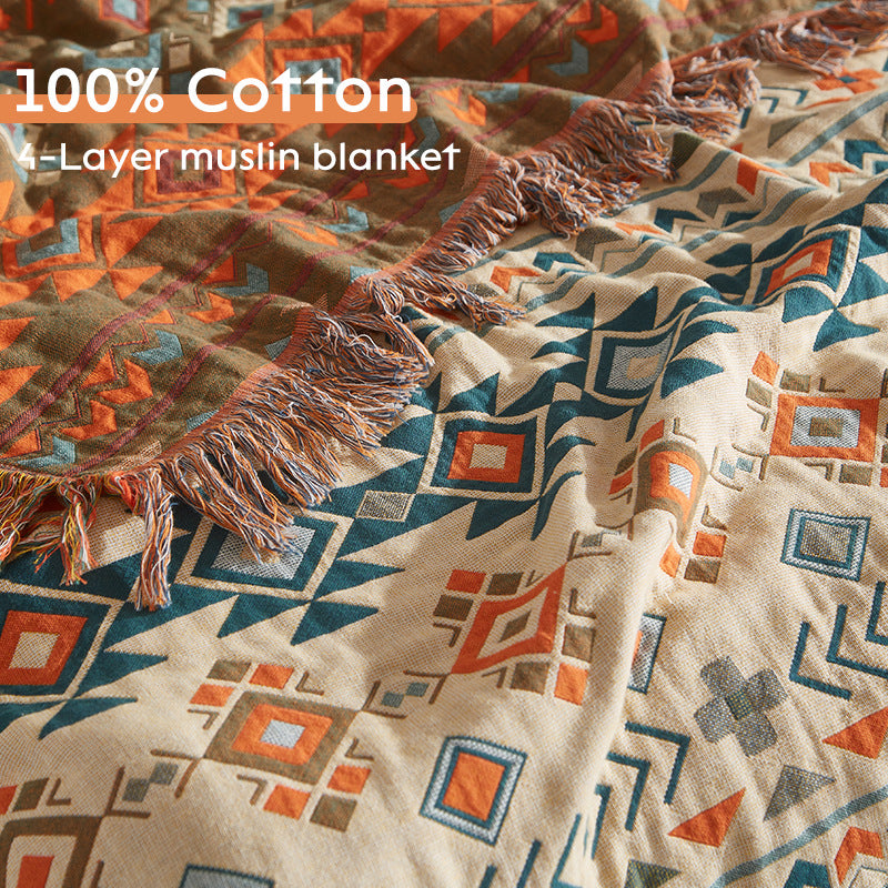 Cotton Blanket | Bohemian-style, Gauze, 150*200 cm