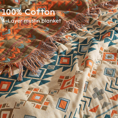 Cotton Blanket | Bohemian-style, Gauze, 150*200 cm