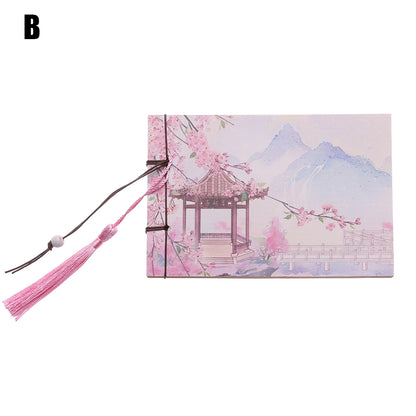 Qing Jun Blank Notebook With Tassels Kraft Cover 12 x 14.5cm