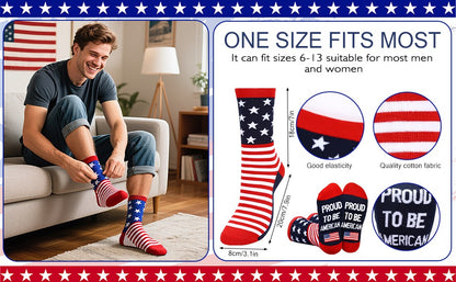 American Flag Socks | 2 Pairs, Crew Style