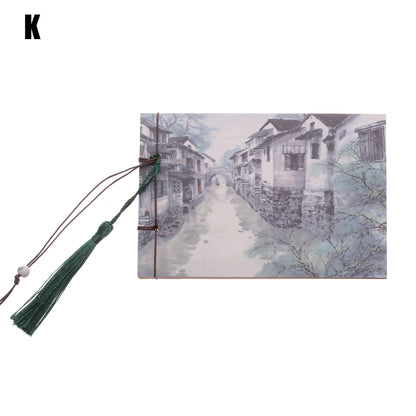 Qing Jun Blank Notebook With Tassels Kraft Cover 12 x 14.5cm