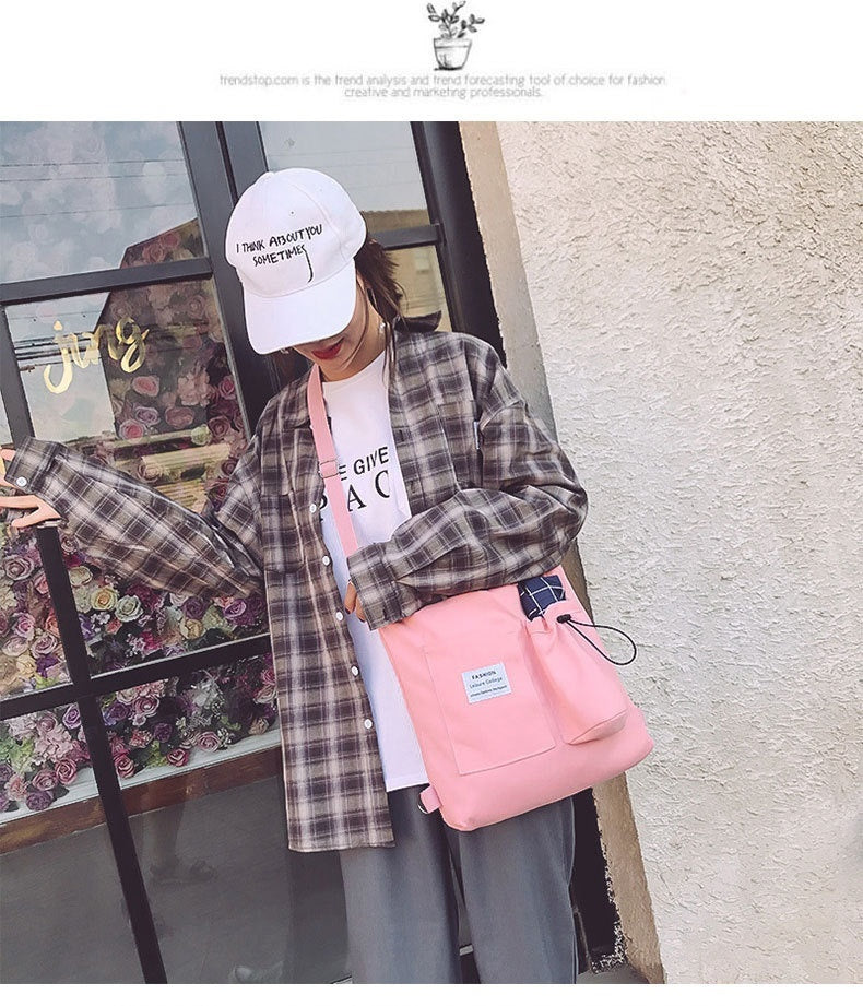 Canvas Backpack | Black, White, Yellow, Pink