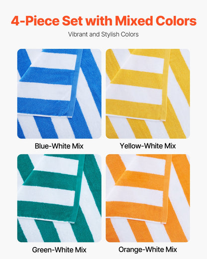 Beach Towel | Large Pool Towel 30 X 60 In, 4 Pack