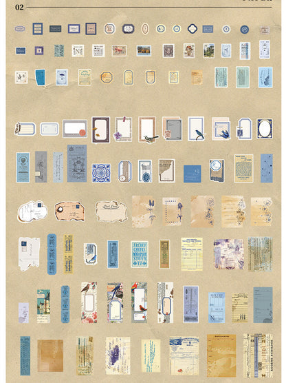 Vintage Journaling Ephemera Sticker Pack — 200 Sheets, 4 Themed Sets