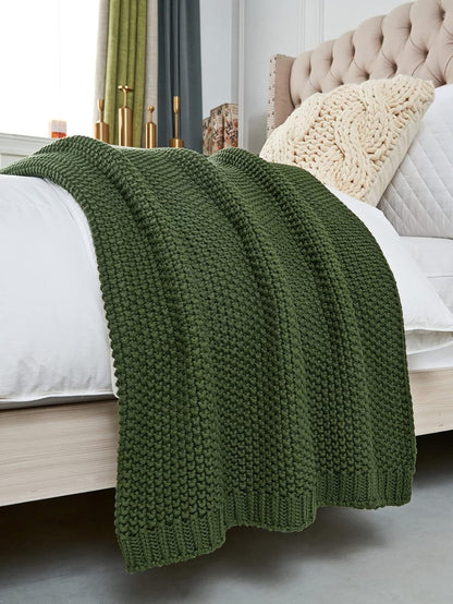 Acrylic Knitted Blanket | Geometric Pattern, 130X160CM