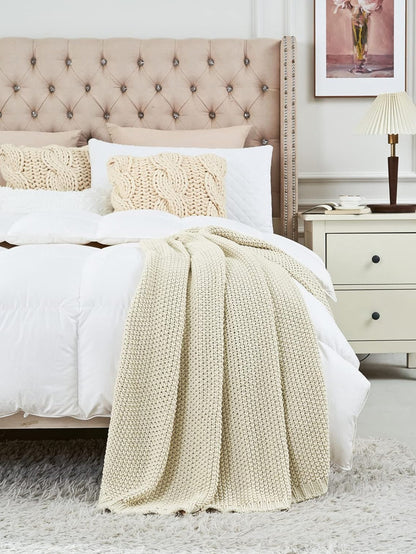 Acrylic Knitted Blanket | Geometric Pattern, 130X160CM