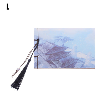 Qing Jun Blank Notebook With Tassels Kraft Cover 12 x 14.5cm