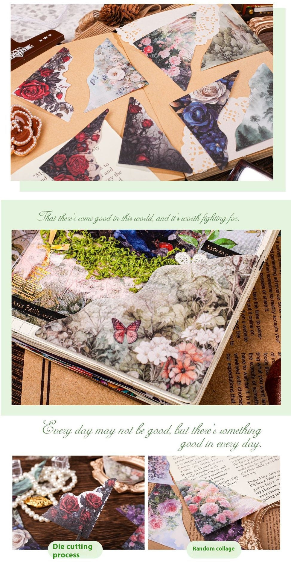 Creative Personality Bookmark Set Modern Printing Spring Vine Color