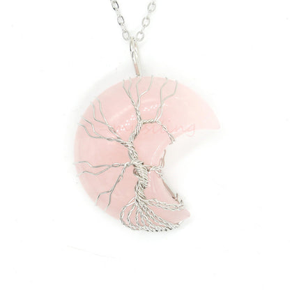 Natural Crystal Pendant | Crooked Moon, Fashion