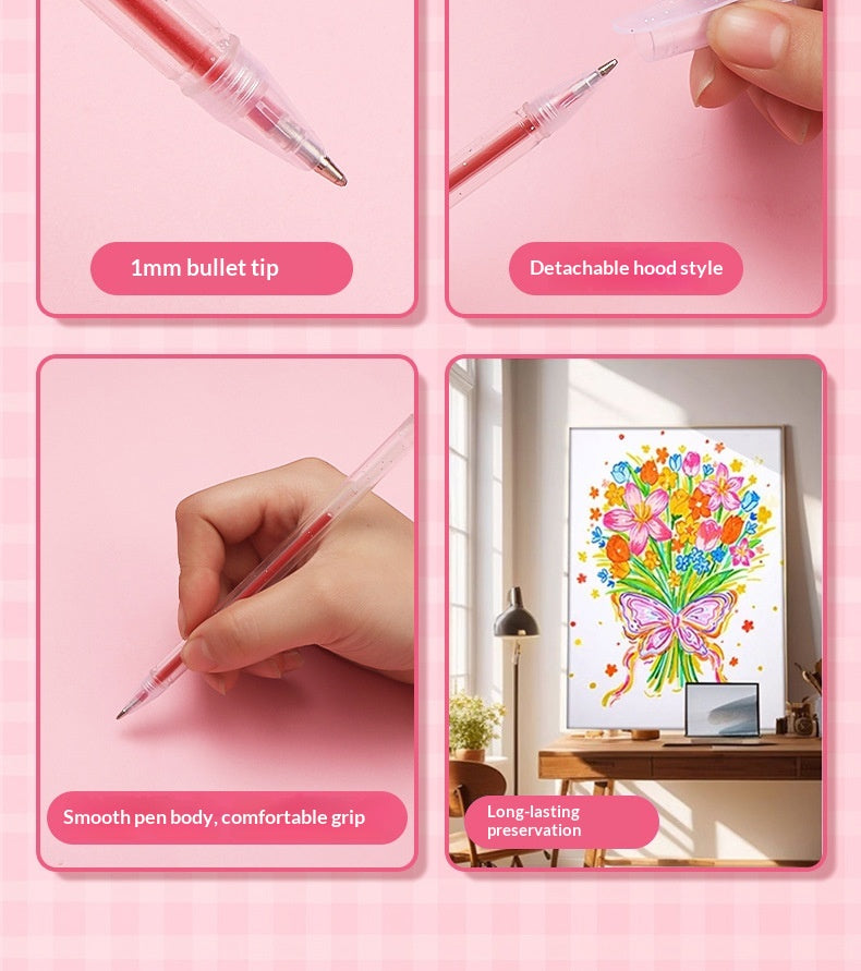 Colorful Glitter Pens Luminous Shimmering Curry Pens Sparkling Ballpoint Pens