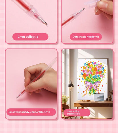 Colorful Glitter Pens Luminous Shimmering Curry Pens Sparkling Ballpoint Pens