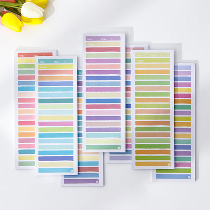 Rainbow Stripe To-Do List Notepad — Tall Pastel Planner Pad