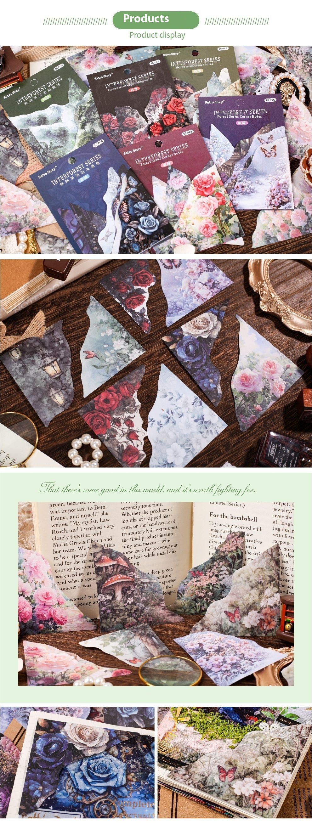 Creative Personality Bookmark Set Modern Printing Spring Vine Color