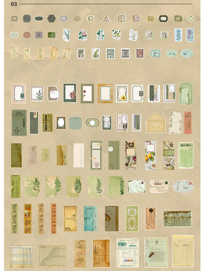 Vintage Journaling Ephemera Sticker Pack — 200 Sheets, 4 Themed Sets