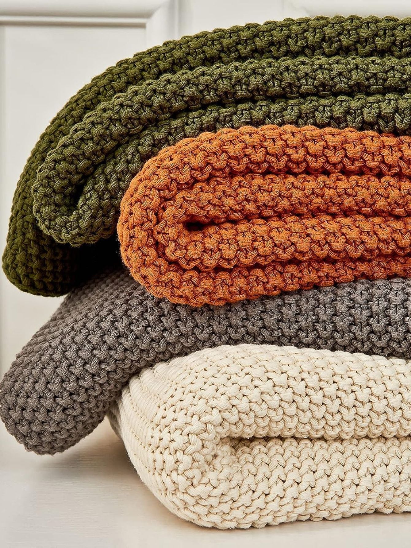 Acrylic Knitted Blanket | Geometric Pattern, 130X160CM