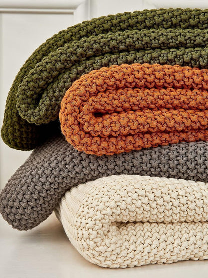 Acrylic Knitted Blanket | Geometric Pattern, 130X160CM