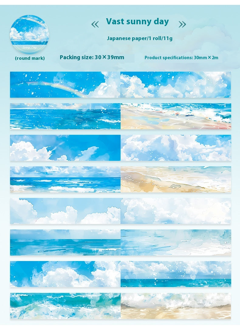 Japanese Paper Sky Theme Journal Stickers Tape