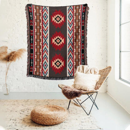 Cotton Nap Blanket | Geometric Pattern, 160 x 130CM