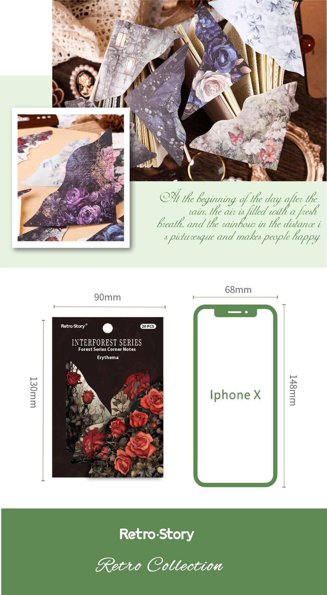 Creative Personality Bookmark Set Modern Printing Spring Vine Color